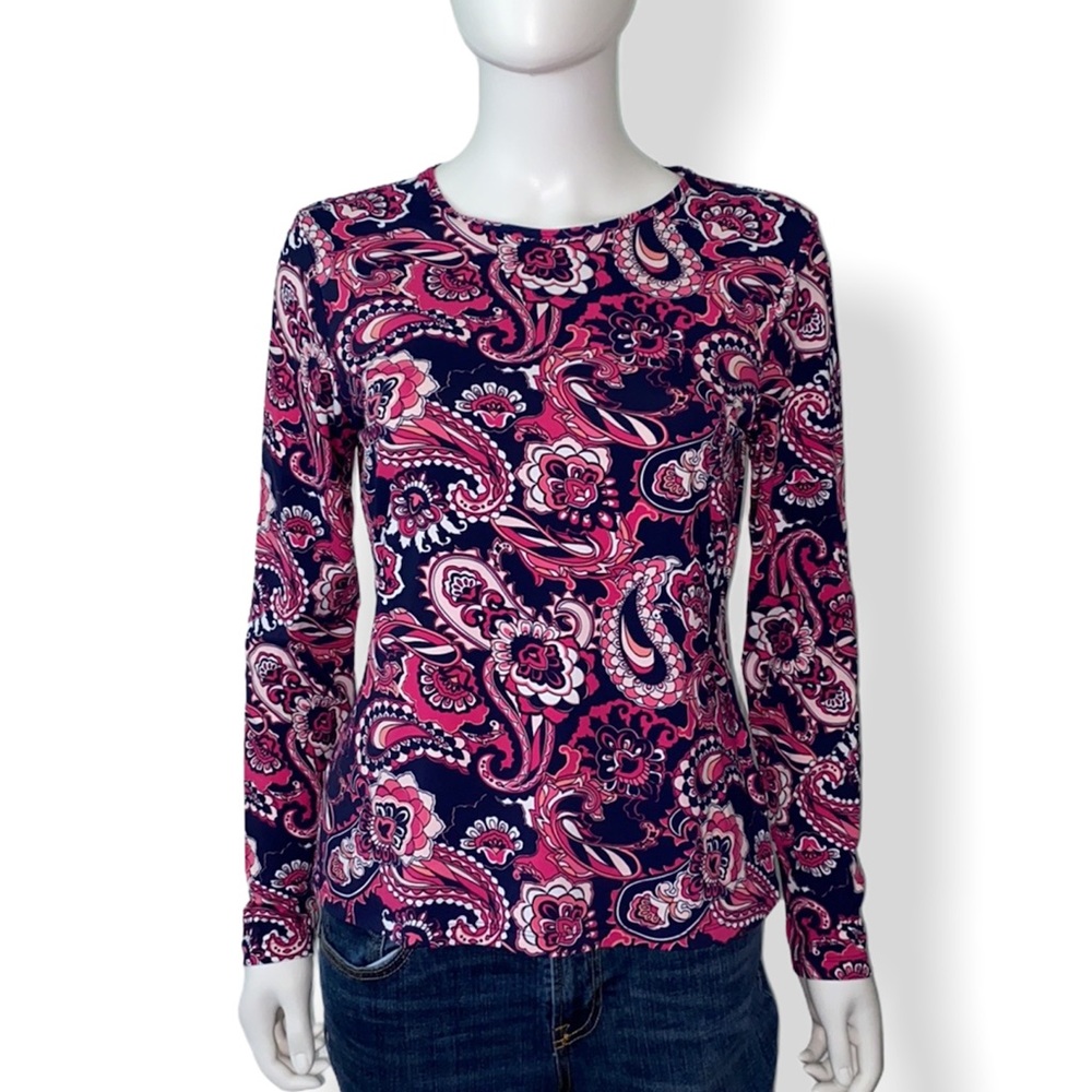 Lands’ End size 6-8 floral print stretchy top